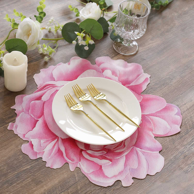 10 Peony Flower Cardboard Paper Placemats - Pink DSP_CHRG_PEO01_PINK