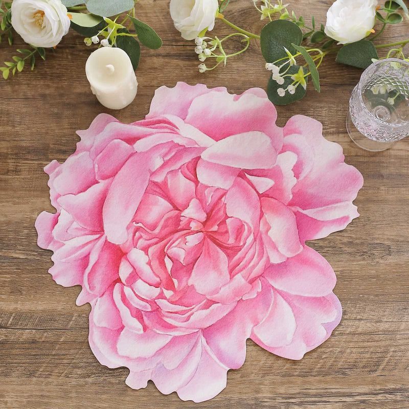 10 Peony Flower Cardboard Paper Placemats - Pink DSP_CHRG_PEO01_PINK