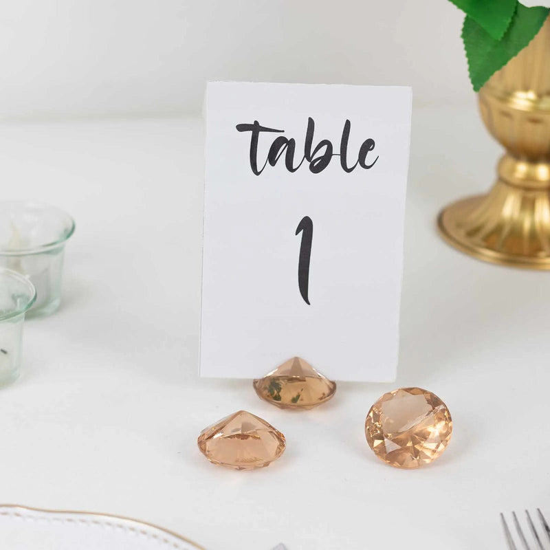 10 Plastic 1.75" Crystal Place Card Holders Table Number Stands - Clear