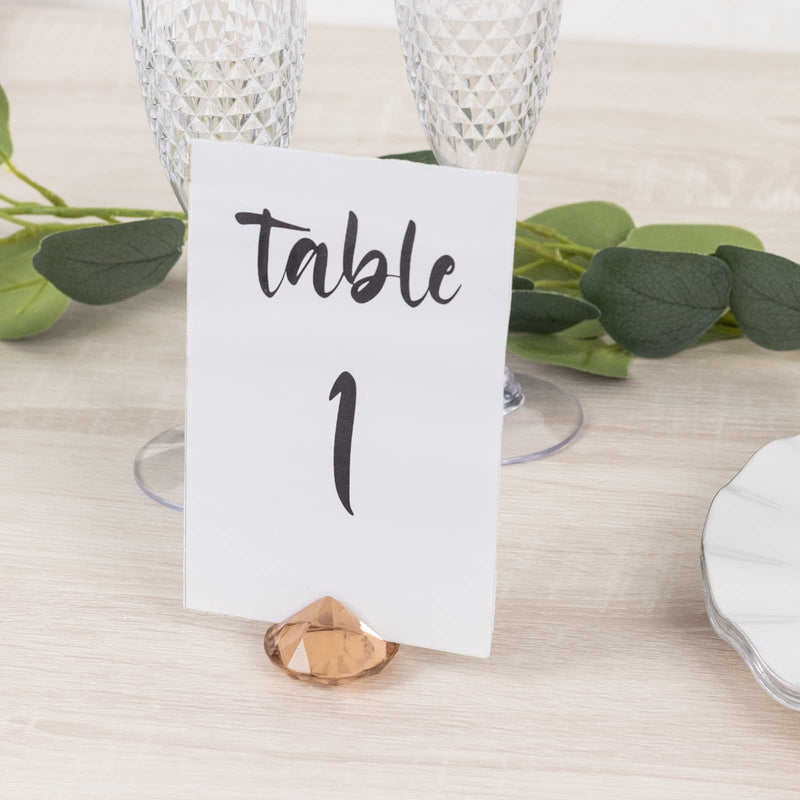 10 Plastic 1.75" Crystal Place Card Holders Table Number Stands - Clear