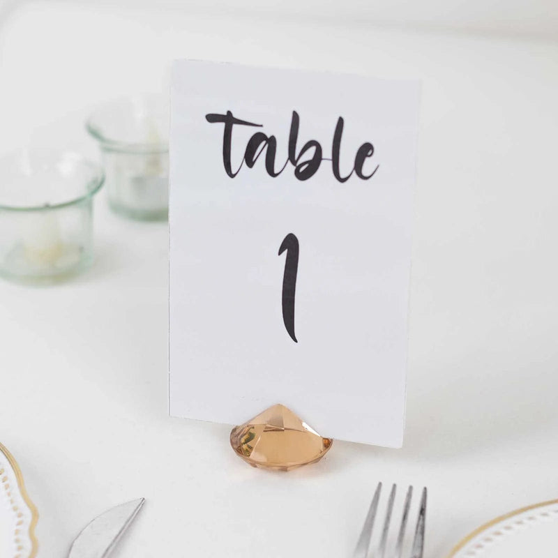 10 Plastic 1.75" Crystal Place Card Holders Table Number Stands - Clear