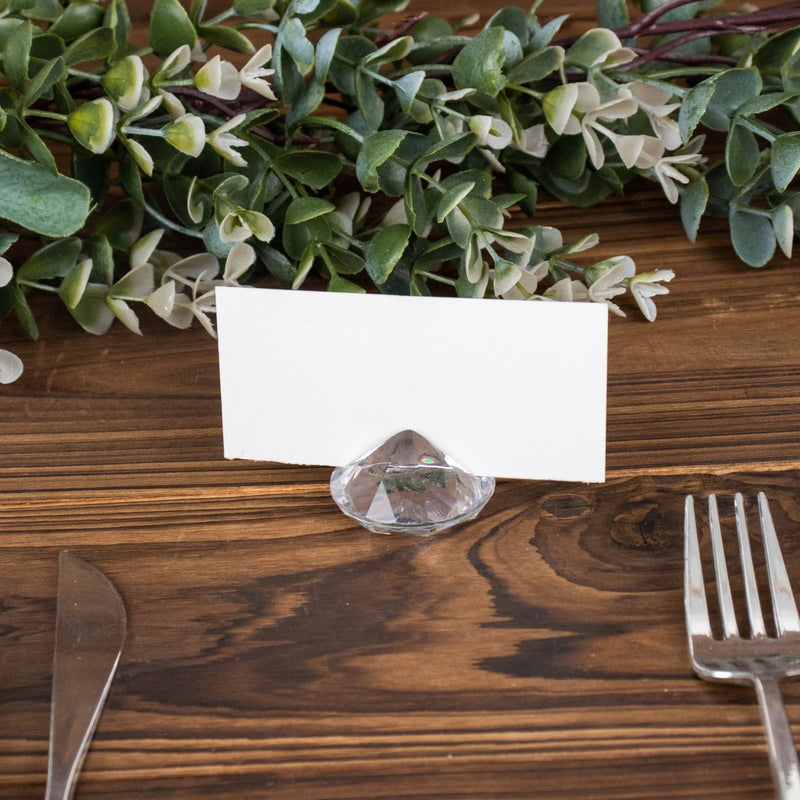 10 Plastic 1.75" Crystal Place Card Holders Table Number Stands - Clear CARD_ACRY01_CLR