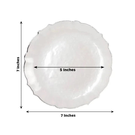 10 Plastic Dinner Salad Plates with Scalloped Rim - Disposable Tableware