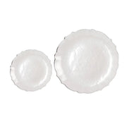 10 Plastic Dinner Salad Plates with Scalloped Rim - Disposable Tableware