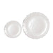 10 Plastic Dinner Salad Plates with Scalloped Rim - Disposable Tableware