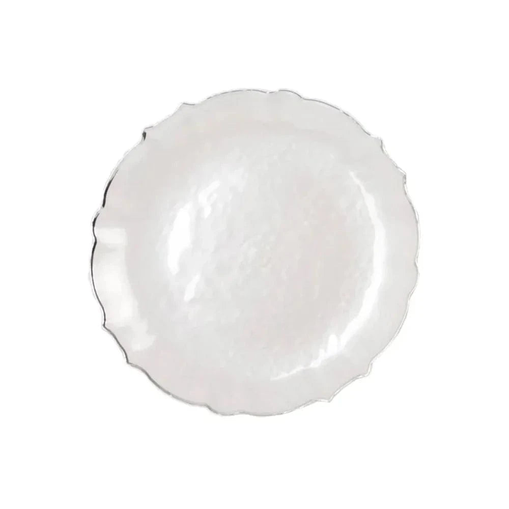 10 Plastic Dinner Salad Plates with Scalloped Rim - Disposable Tableware DSP_PLR0032_7_PRLSV