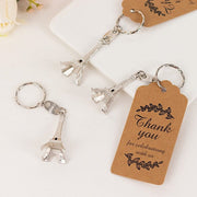 10 Plastic Paris Eiffel Tower Keychain Party Favor - Silver