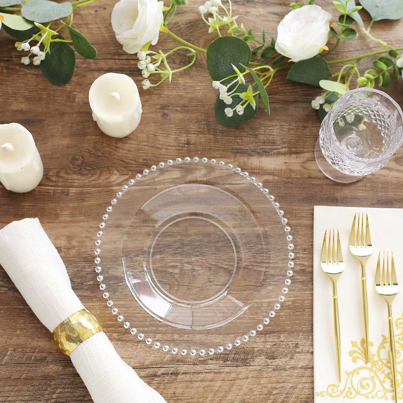 10 Plastic Soup Bowls with Beaded Rim