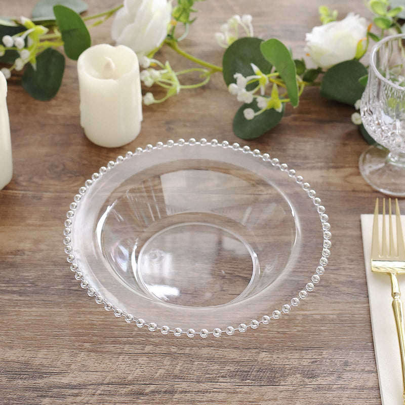 10 Plastic Soup Bowls with Beaded Rim