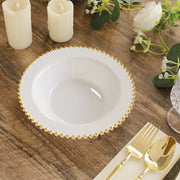 10 Plastic Soup Bowls with Beaded Rim