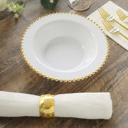 10 Plastic Soup Bowls with Beaded Rim