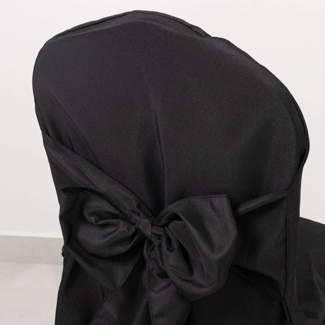 10 Polyester Banquet Chair Covers with Attached Sashes