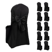 10 Polyester Banquet Chair Covers with Attached Sashes