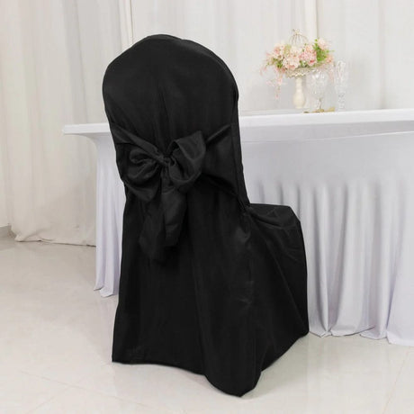 10 Polyester Banquet Chair Covers with Attached Sashes