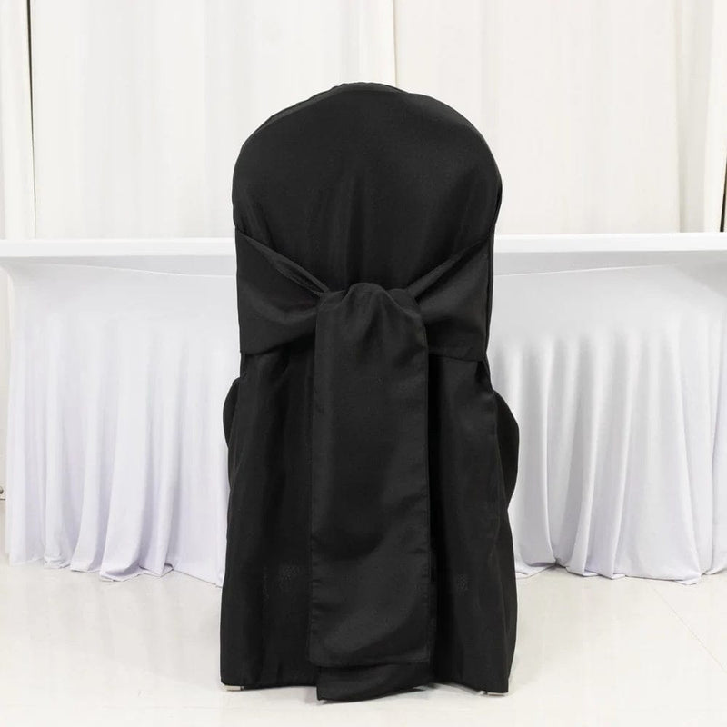 10 Polyester Banquet Chair Covers with Attached Sashes