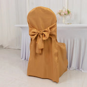10 Polyester Banquet Chair Covers with Attached Sashes