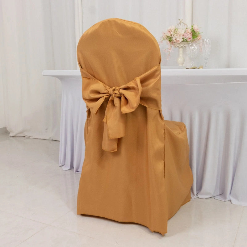10 Polyester Banquet Chair Covers with Attached Sashes