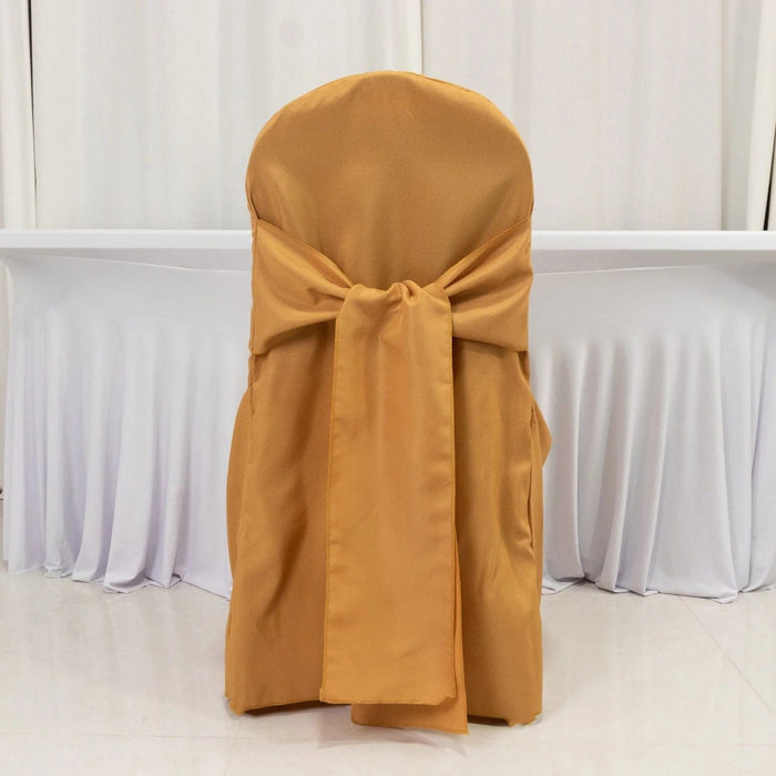 10 Polyester Banquet Chair Covers with Attached Sashes
