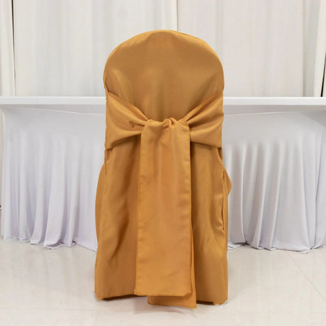 10 Polyester Banquet Chair Covers with Attached Sashes