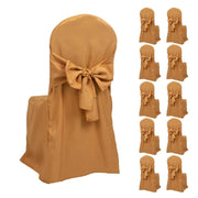 10 Polyester Banquet Chair Covers with Attached Sashes