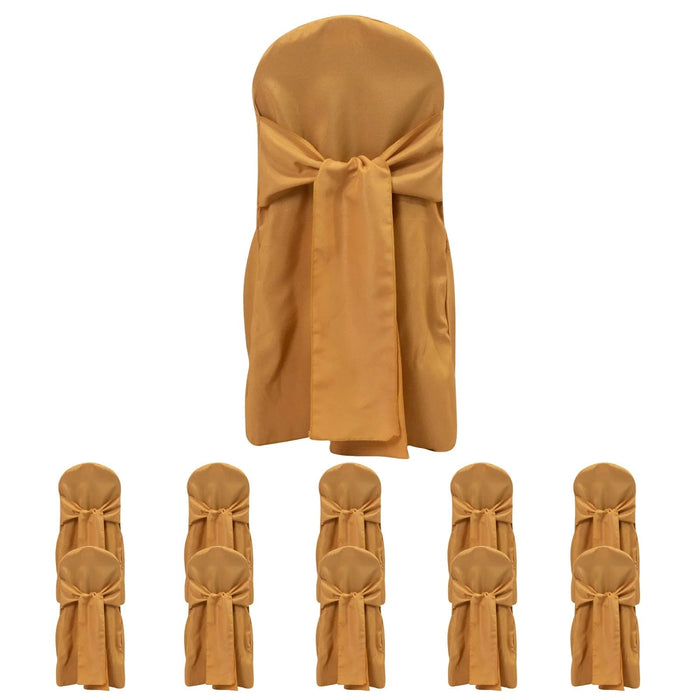 10 Polyester Banquet Chair Covers with Attached Sashes