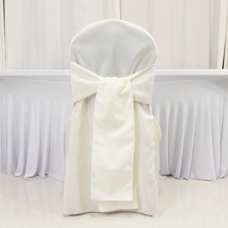 10 Polyester Banquet Chair Covers with Attached Sashes