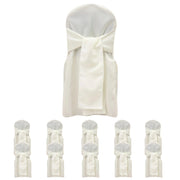 10 Polyester Banquet Chair Covers with Attached Sashes