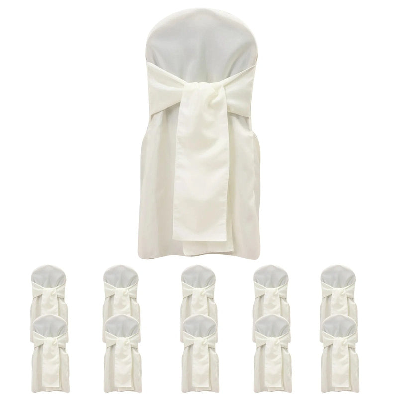 10 Polyester Banquet Chair Covers with Attached Sashes