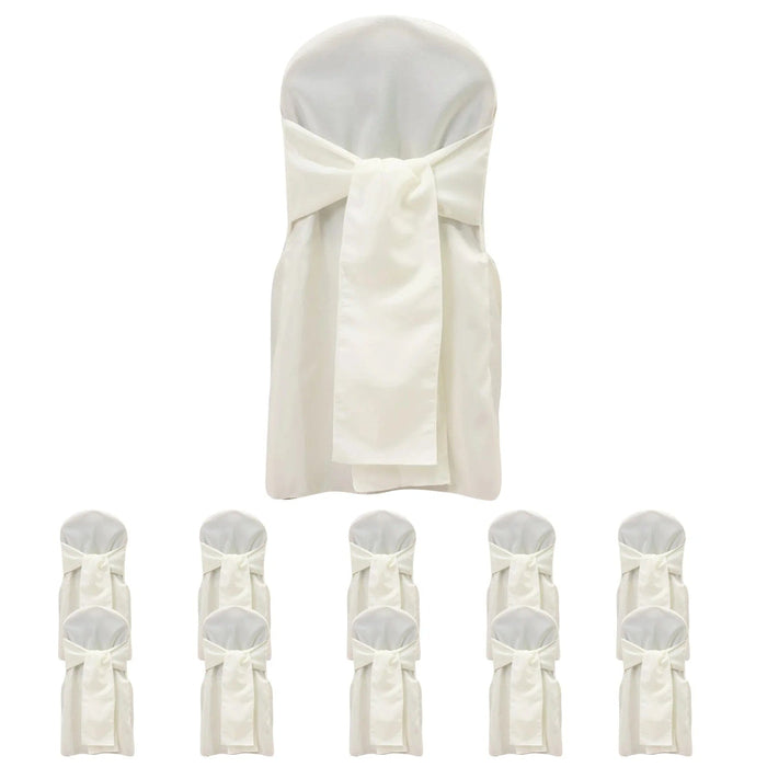 10 Polyester Banquet Chair Covers with Attached Sashes