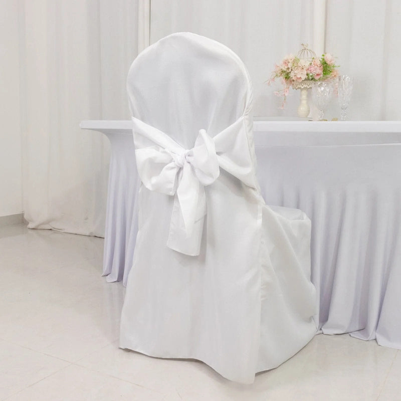 10 Polyester Banquet Chair Covers with Attached Sashes