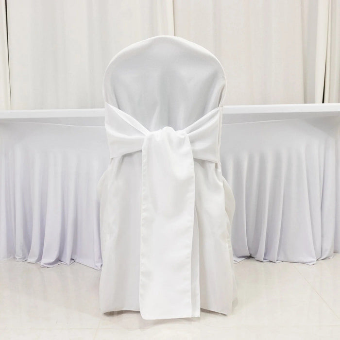 10 Polyester Banquet Chair Covers with Attached Sashes