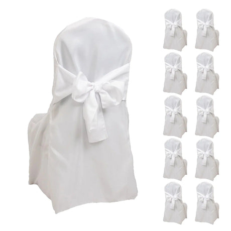 10 Polyester Banquet Chair Covers with Attached Sashes