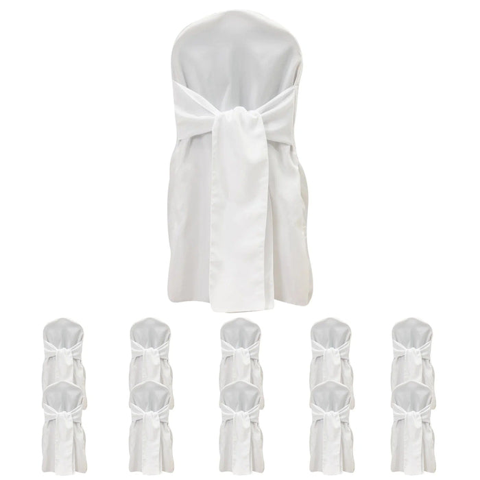 10 Polyester Banquet Chair Covers with Attached Sashes