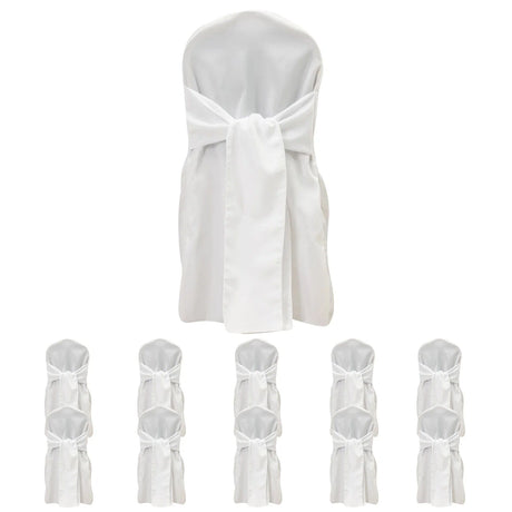 10 Polyester Banquet Chair Covers with Attached Sashes