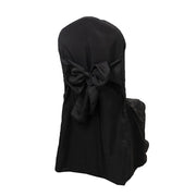 10 Polyester Banquet Chair Covers with Attached Sashes CHAIR_BANQ_SASH_BLK_PK10
