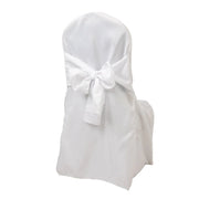 10 Polyester Banquet Chair Covers with Attached Sashes CHAIR_BANQ_SASH_WHT_PK10