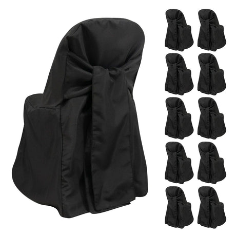 10 Polyester Folding Chair Covers with Attached Sashes