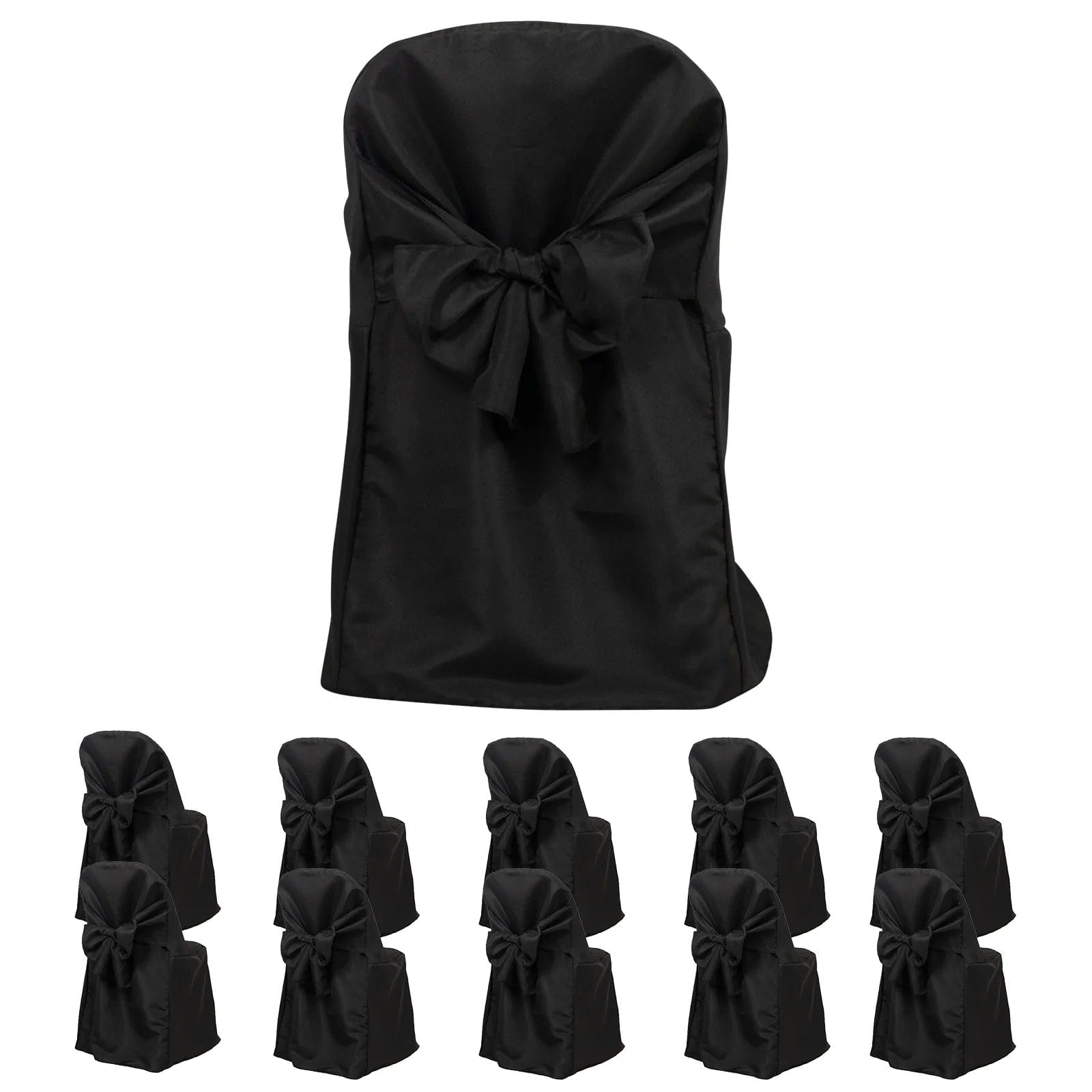 10 Polyester Folding Chair Covers with Attached Sashes