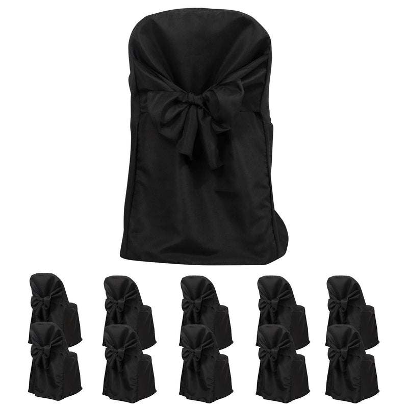 10 Polyester Folding Chair Covers with Attached Sashes