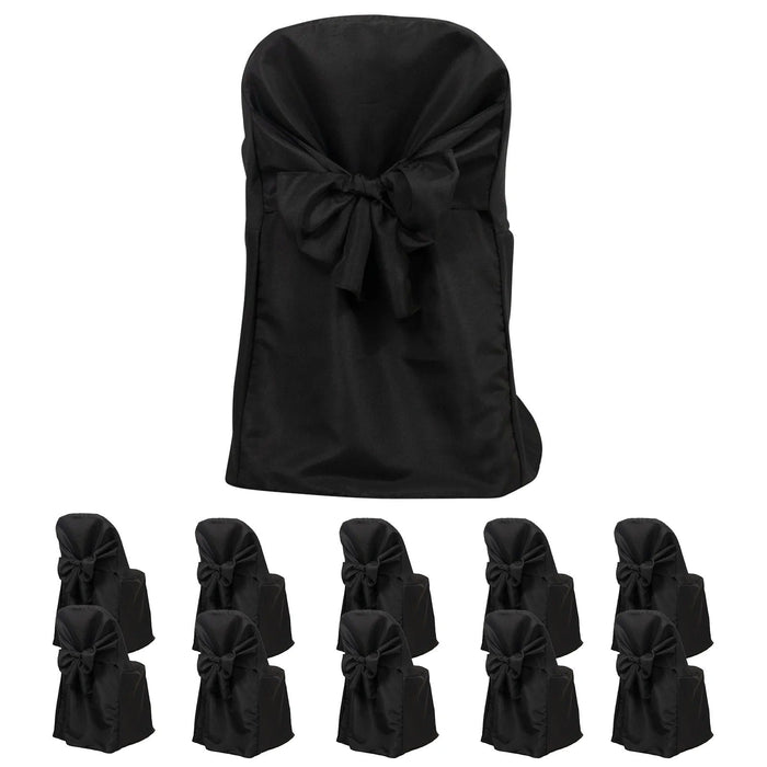 10 Polyester Folding Chair Covers with Attached Sashes