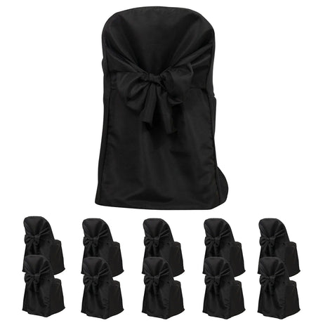 10 Polyester Folding Chair Covers with Attached Sashes