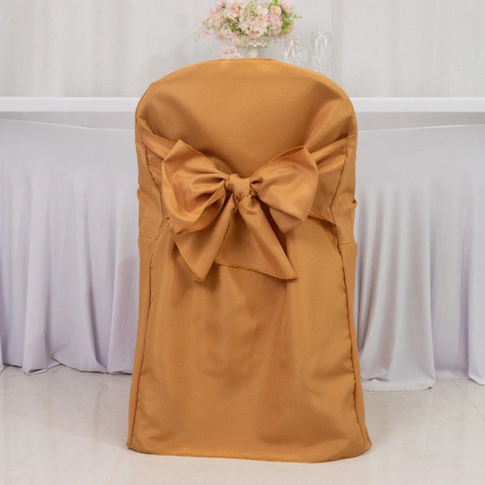 10 Polyester Folding Chair Covers with Attached Sashes