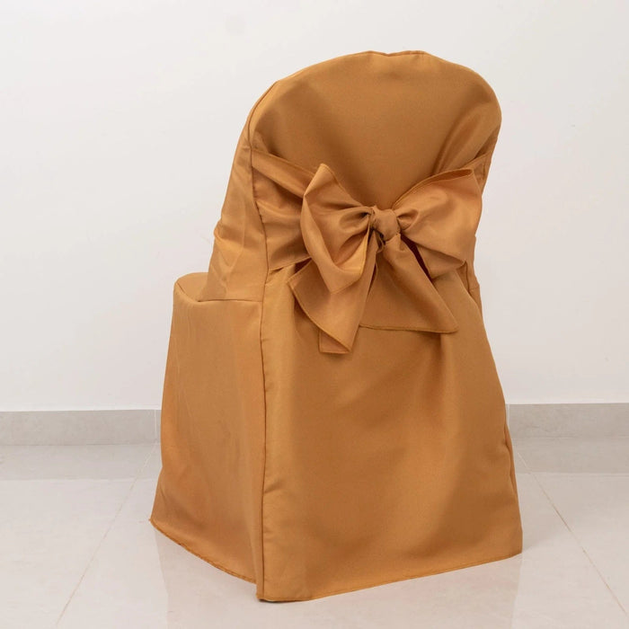 10 Polyester Folding Chair Covers with Attached Sashes