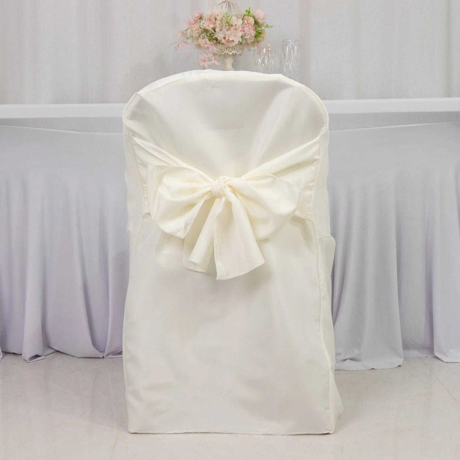 10 Polyester Folding Chair Covers with Attached Sashes