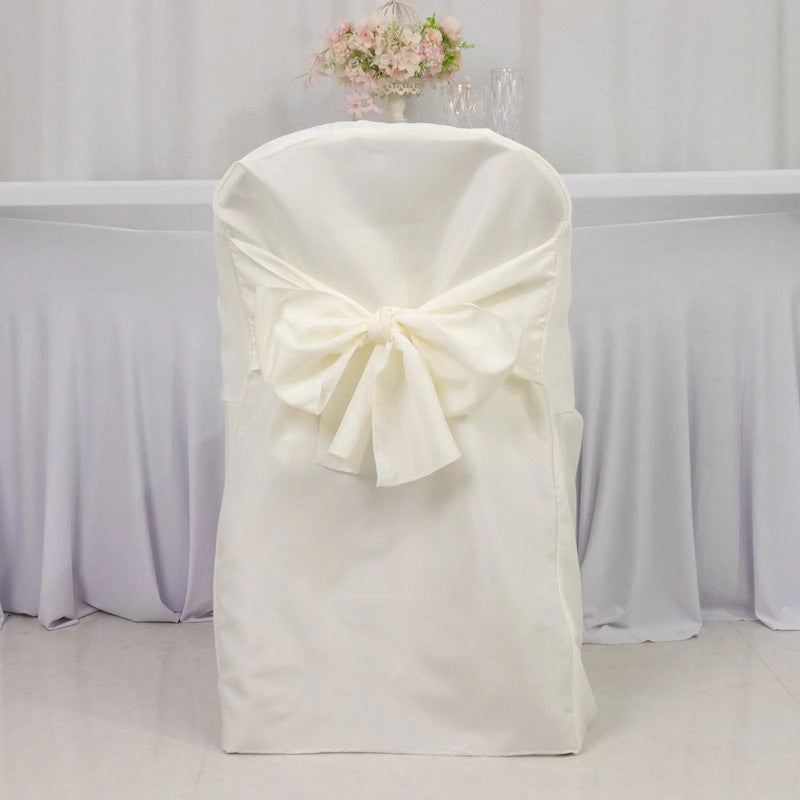 10 Polyester Folding Chair Covers with Attached Sashes
