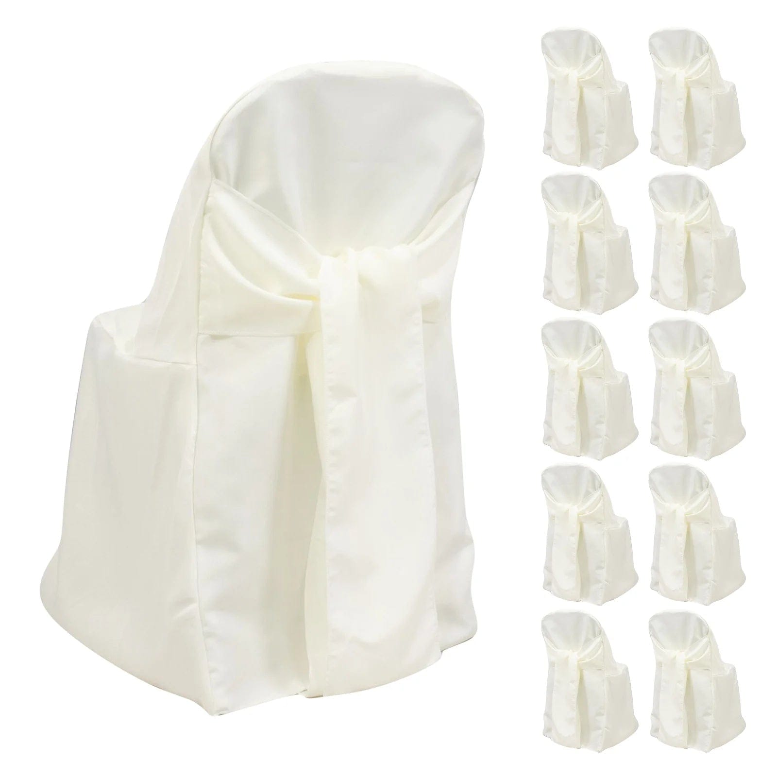 10 Polyester Folding Chair Covers with Attached Sashes