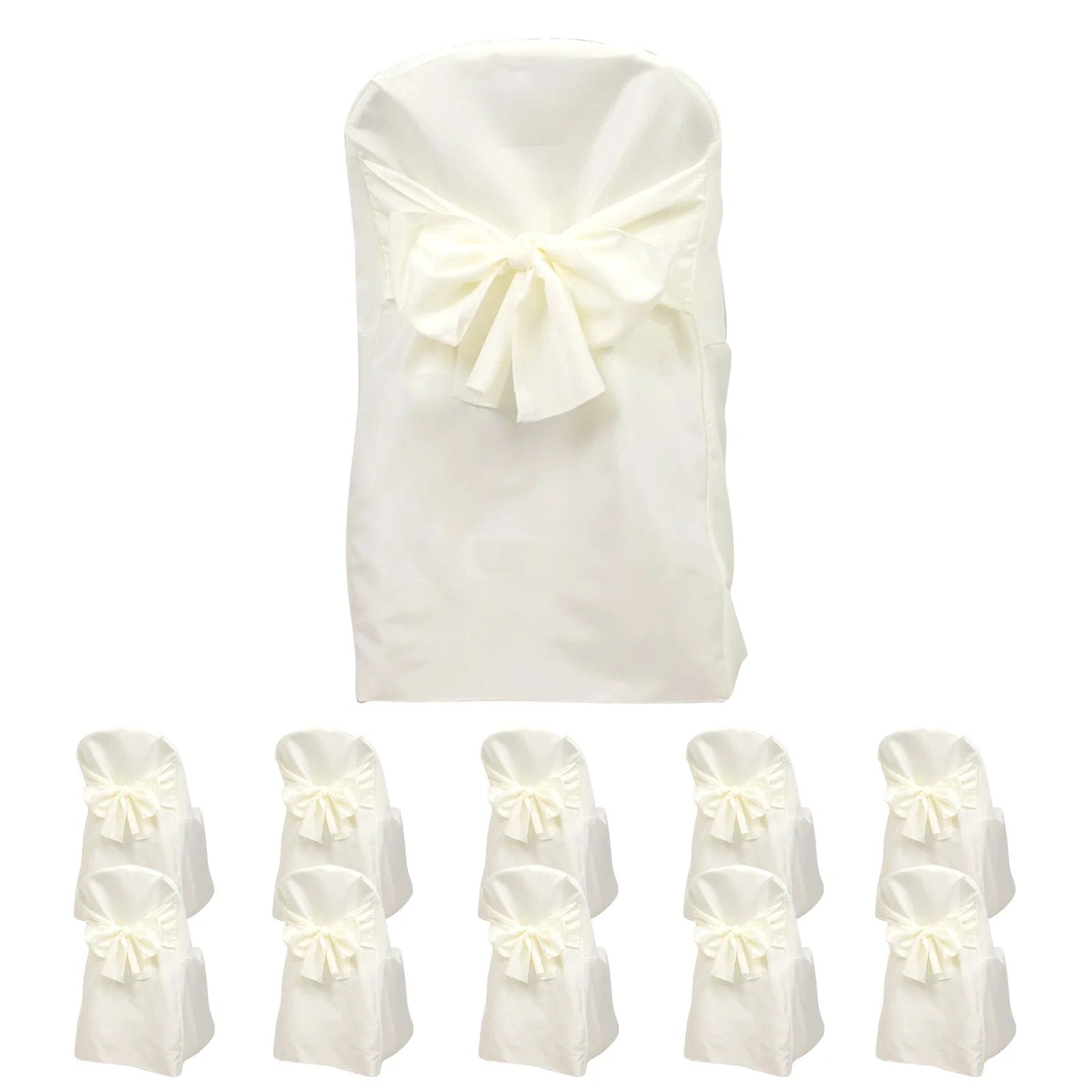 10 Polyester Folding Chair Covers with Attached Sashes