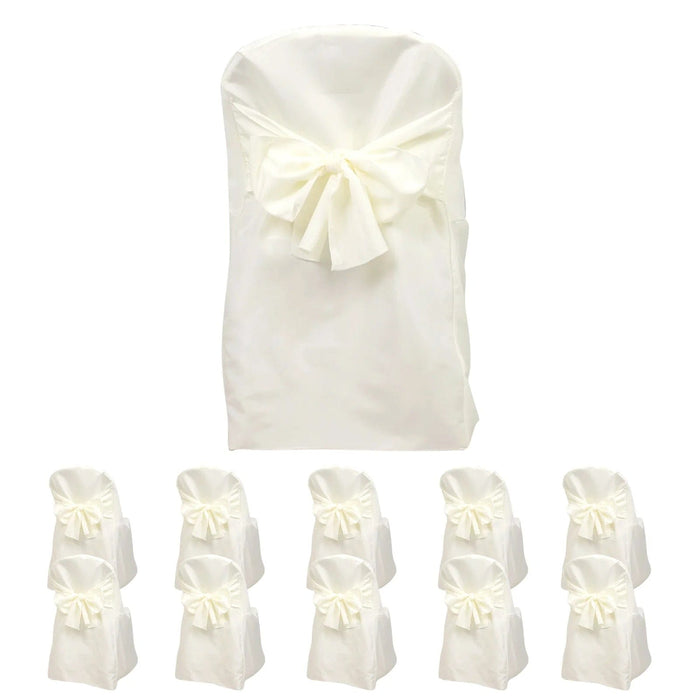 10 Polyester Folding Chair Covers with Attached Sashes