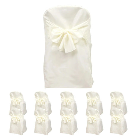10 Polyester Folding Chair Covers with Attached Sashes