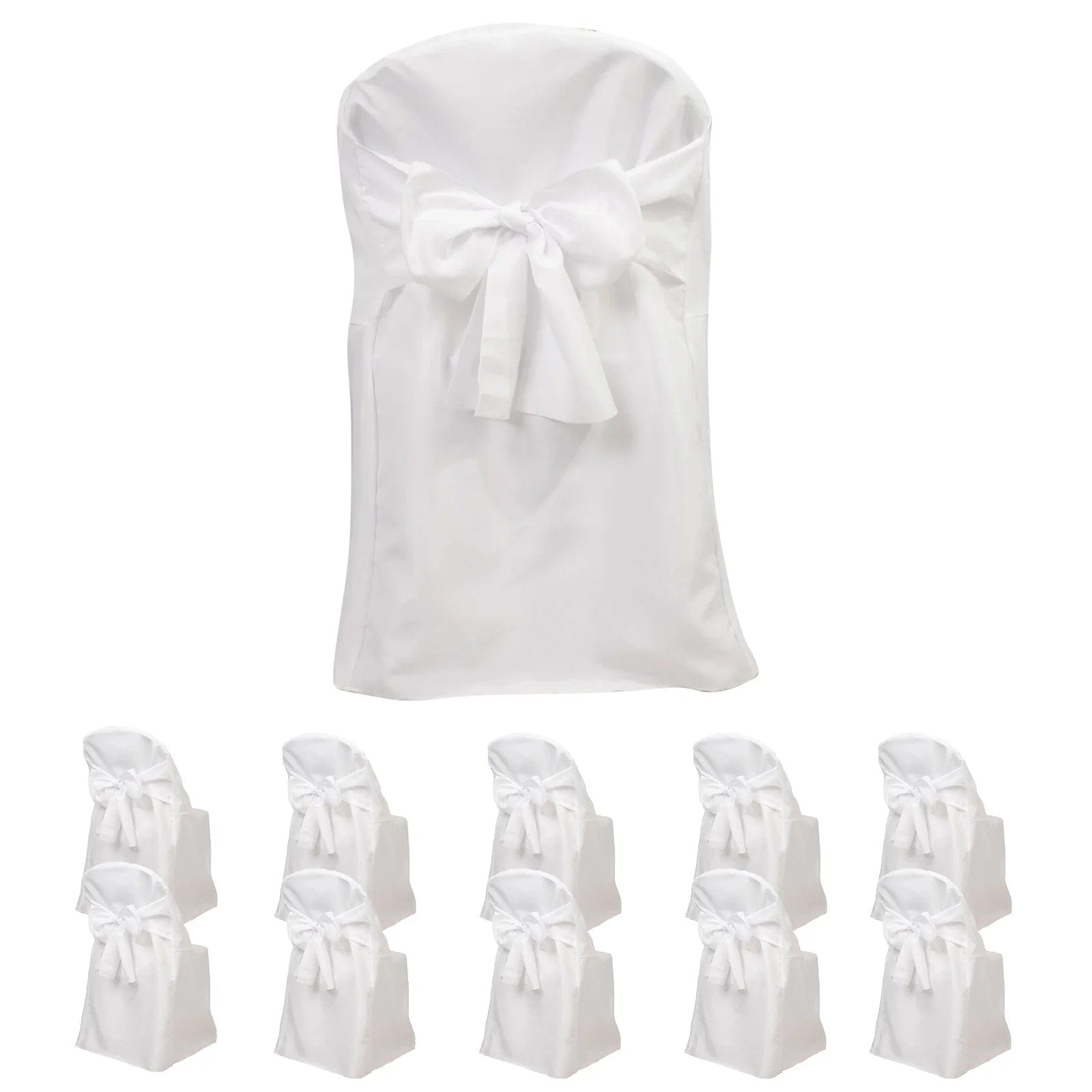10 Polyester Folding Chair Covers with Attached Sashes